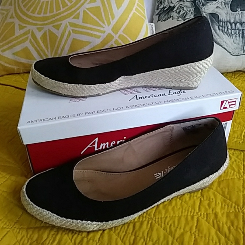 Black espadrille wedges
